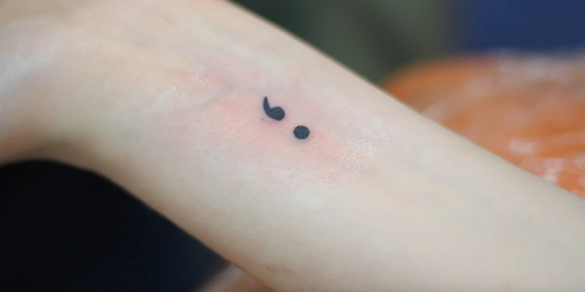 Small hand tattoos, Minimalist tattoo, Semicolon tattoo
