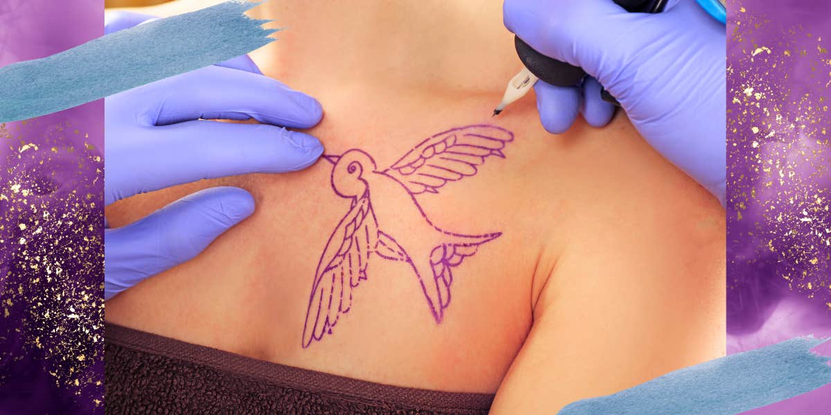 Old school swallow bird tattoo Royalty Free Vector Image