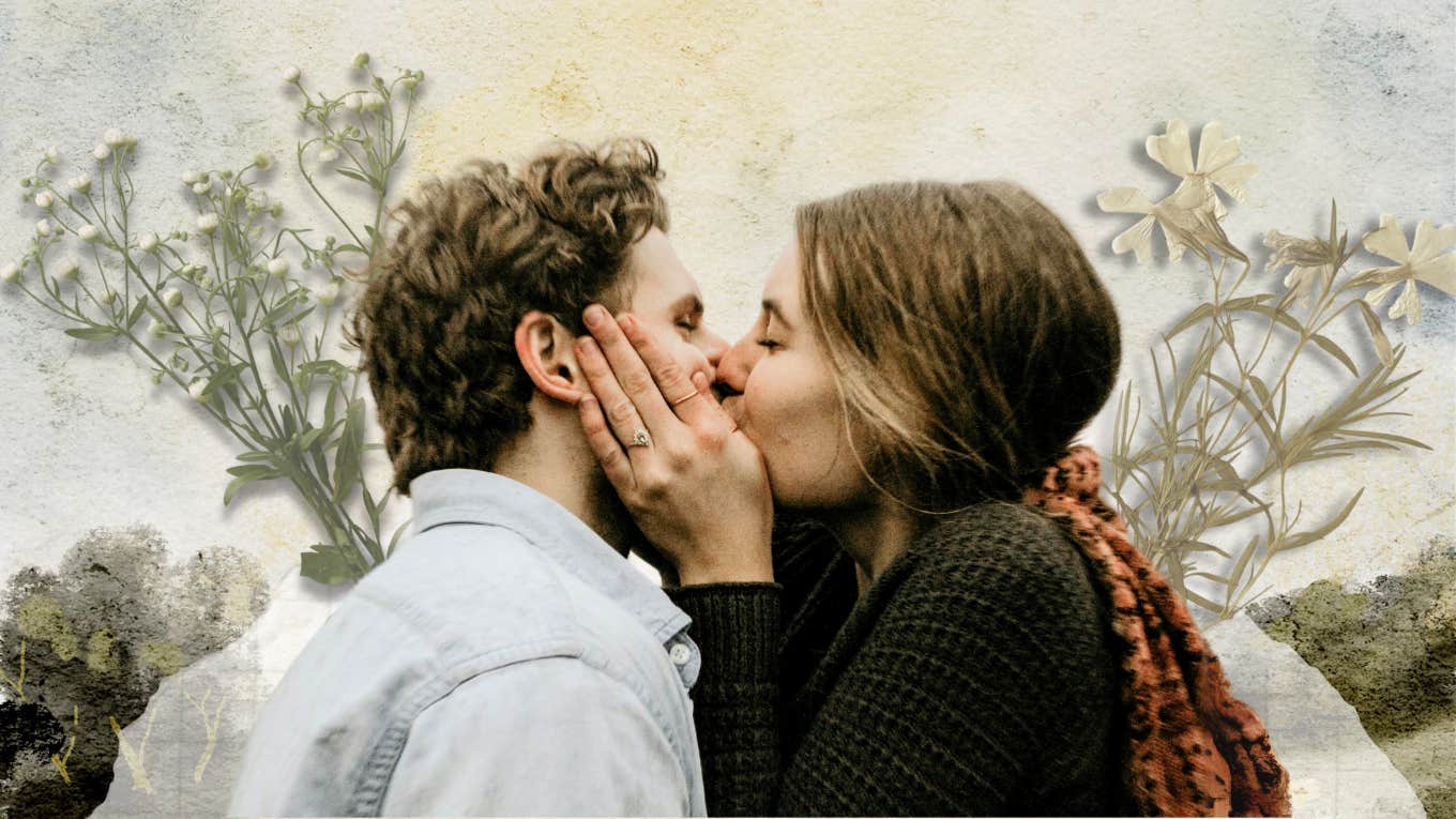 Couple kissing passionately 