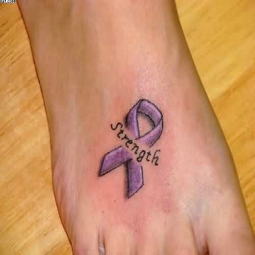 purple ribbon domestic violence tattoo
