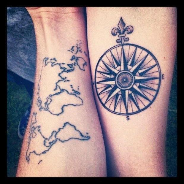 Compass Tattoo Ideas for Couples | TikTok