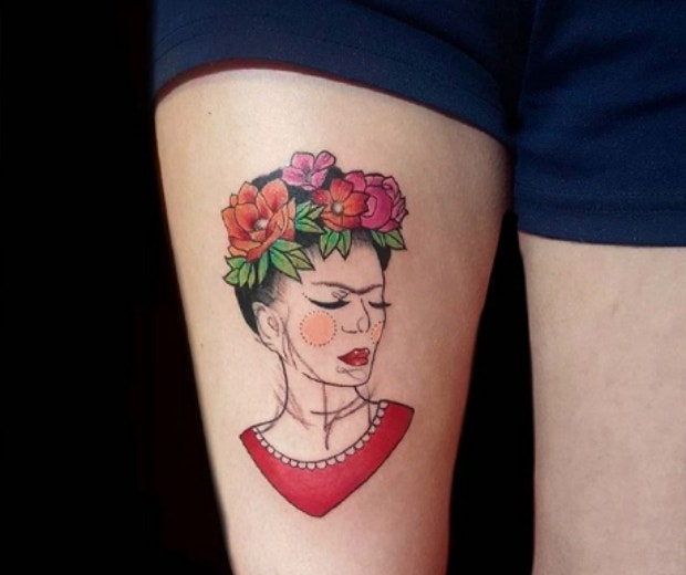 Fineline Frida Kahlo by  High Frequency Tattoos  Facebook