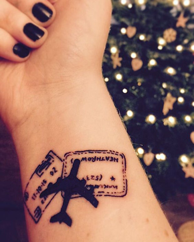 Buy Airplane Word Travel Single Line Temporary Tattoo Online in India - Etsy