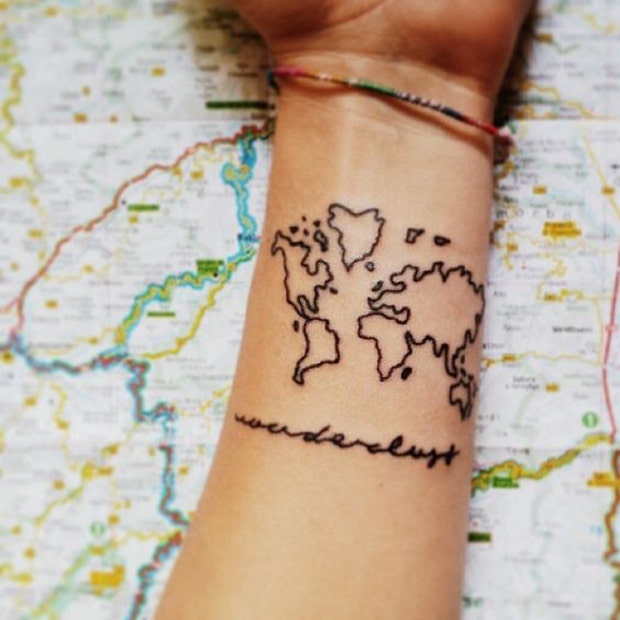 world wrist tattoo