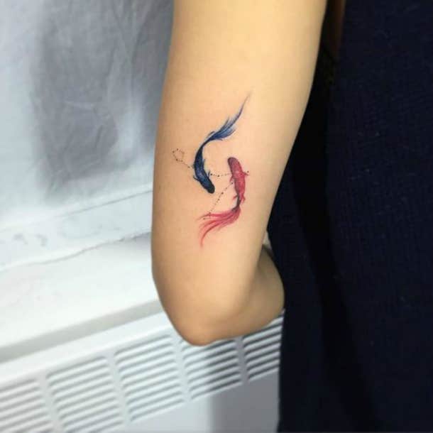 Mymy Tattoo - 🐠💋 Fish 💋🐠 #pisces #piscestattoo #tattoo #zodiac  #smalltattoo #smalltattoos #tattoo #small #tiny #tinytattoo #tinytatts  #inked #ink #inkedgirl #inkedgirls #tattooidea #tattooideas  #tattooideasforgirls #amsterdam #amsterdamtattoo ...