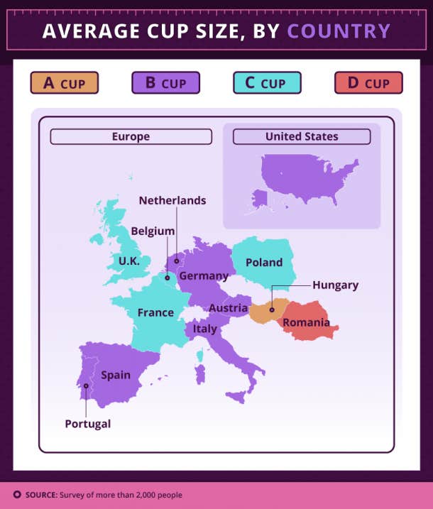 Average Breast Size By Country 2021 Average Cup Size - iFunny