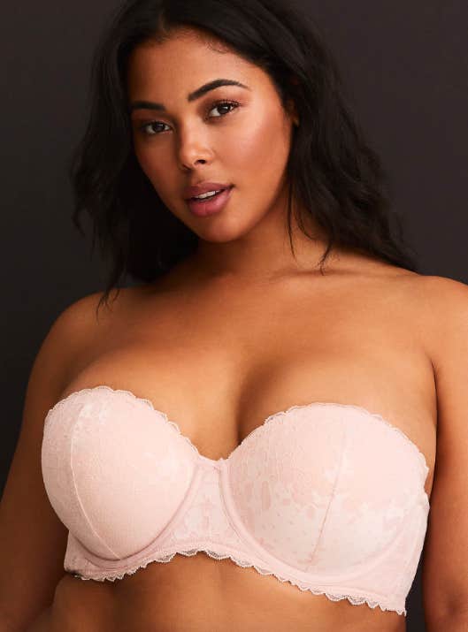 Plus-Size Sexy Fashion Full Coverage Lacey Padded Bra - Bright