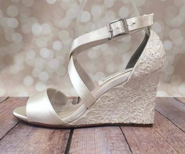 3 inch wedge wedding shoes