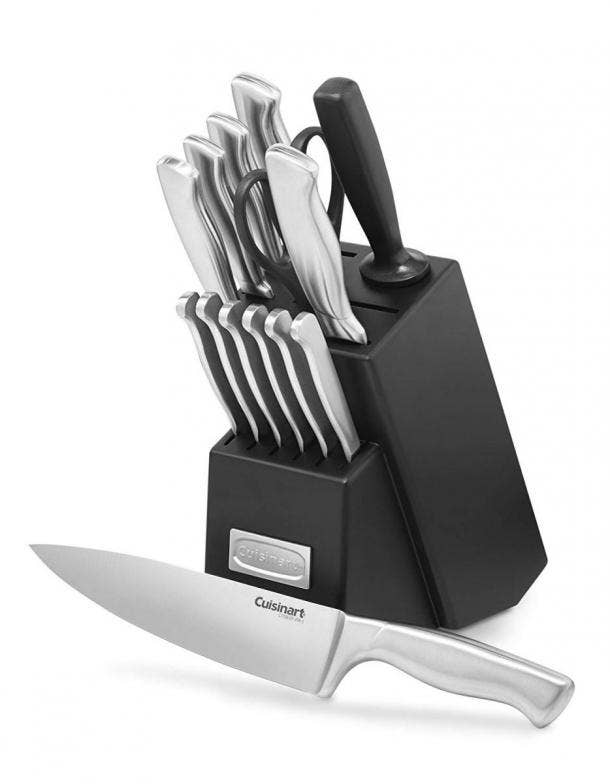 Farberware Edgekeeper 13 Piece Self Sharpening StainlessSteel Hollow Handle  Knife Block Set
