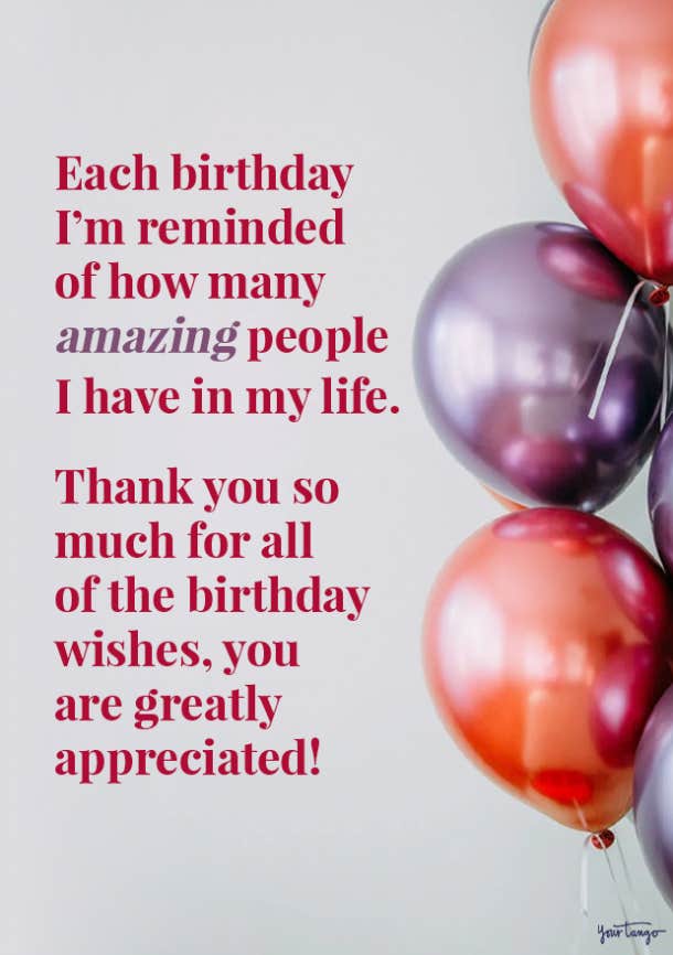 50 Ways To Say Thank You For Birthday Wishes Yourtango