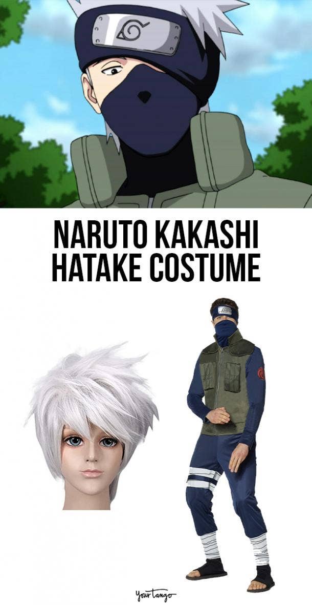 Anime Naruto Hatake Kakashi Costume Ninja Kakashi Vest Blue Coat Pants Full  Suits Wood Leaves Headband Kakashi Cosplay Silver Wig Halloween  Role-playing Costumes For Adult Men