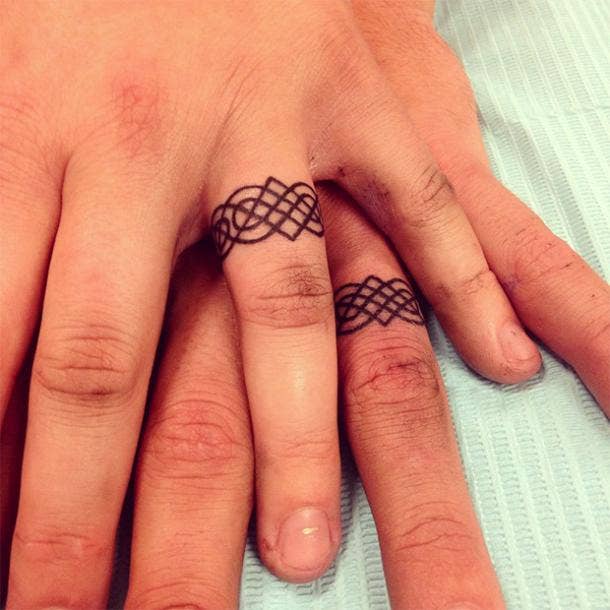 33 Impossibly Sweet Wedding Ring Tattoo Ideas Youll Want To Say I Do To