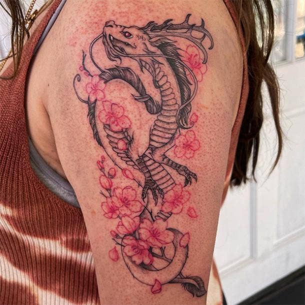 Diary of a Half Japanese Misfit  dragon tattoo dragon tattoo cherry  blossom