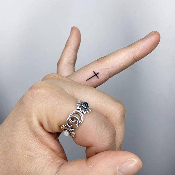 Cross ring finger tattoo  Tatts Yes please  Pinterest  Ring  finger tattoos Wedding finger tattoos Finger tattoos