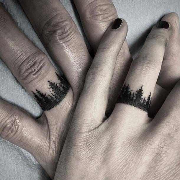 Mens Wedding initial ring tattoo  K   Tattoo wedding rings Ring  tattoos Ring tattoo designs