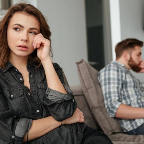 signs your husband isnt in love with you woman crying husband ignoring her