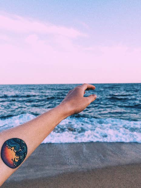 ocean cancer zodiac tattoo