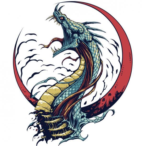 dragon tattoo outline