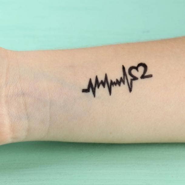 Buy Custom Heartbeat Temporary Personalized Name Tattoo Online in India -  Etsy