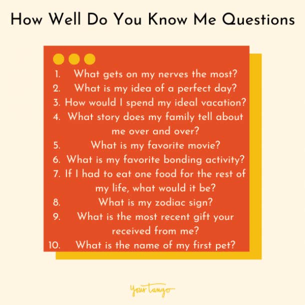 how well do you know me questions