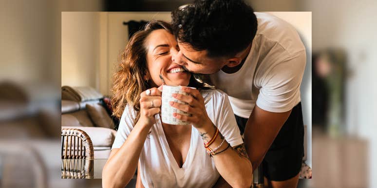 Couple embracing each other in the morning, bringing butterflies back into relationship