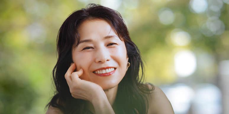 Woman over 50 being happy to be older 