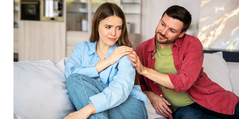 Woman feeling betrayed by husband 