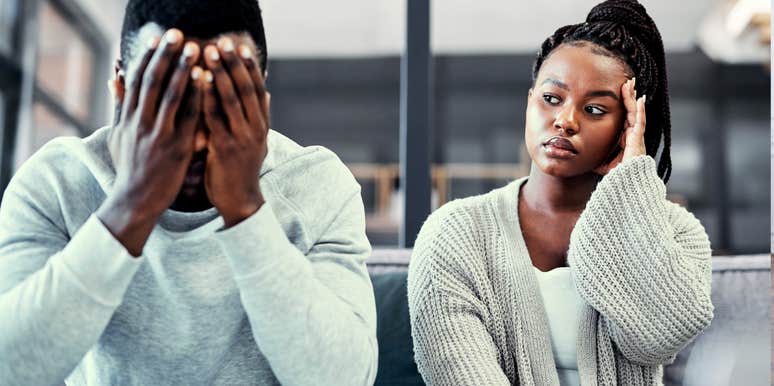 Couple having serious disagreement about money. 