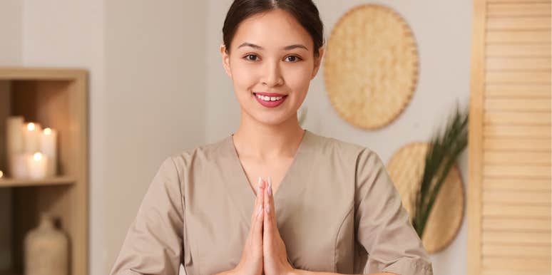 Spa person gives the type of massage that may prevent cancer.