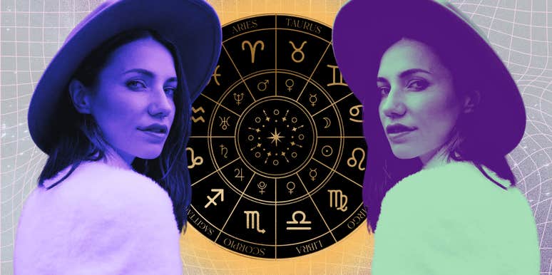 duplicate woman showing polar opposite zodiac signs similar traits