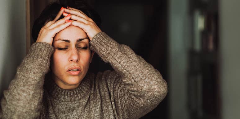 Distressed mother after learning about the secret her husband kept from her. 