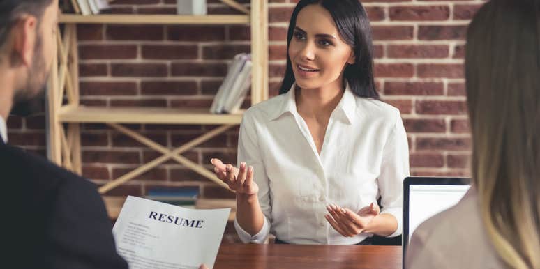 Job applicant asking a question at the end of her interview