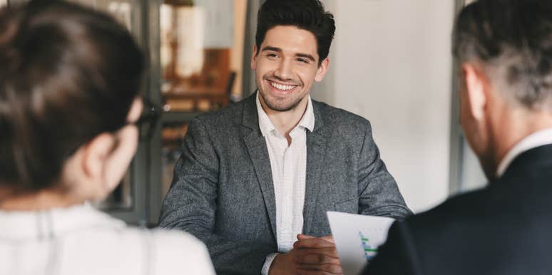 young man during job interview