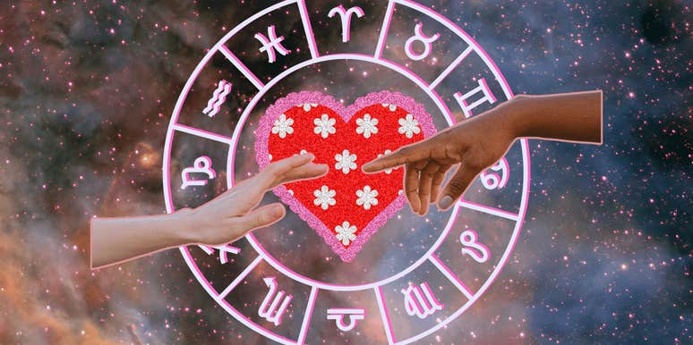 hands over heart with zodiac signs weekly love horoscope january 13-19, 2025