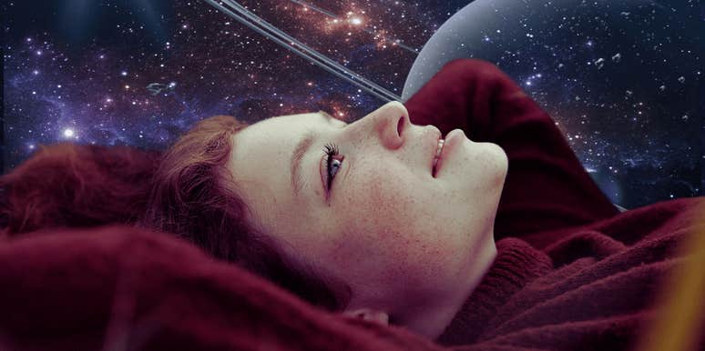 woman looking into universe for sweet spots 2025 astrology