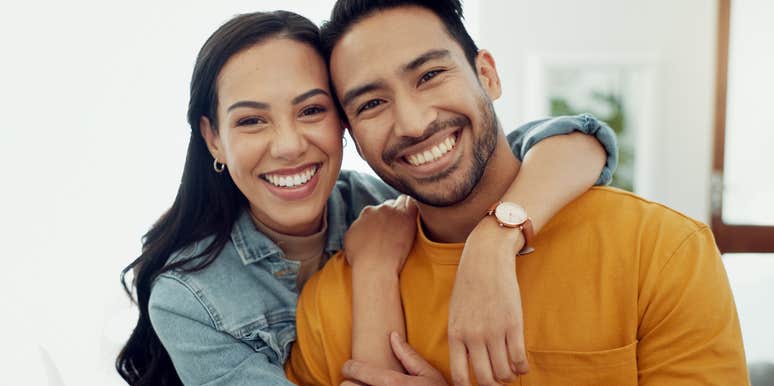 loving couple smiling