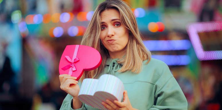 Woman unhappy with bad Valentine’s Day gift