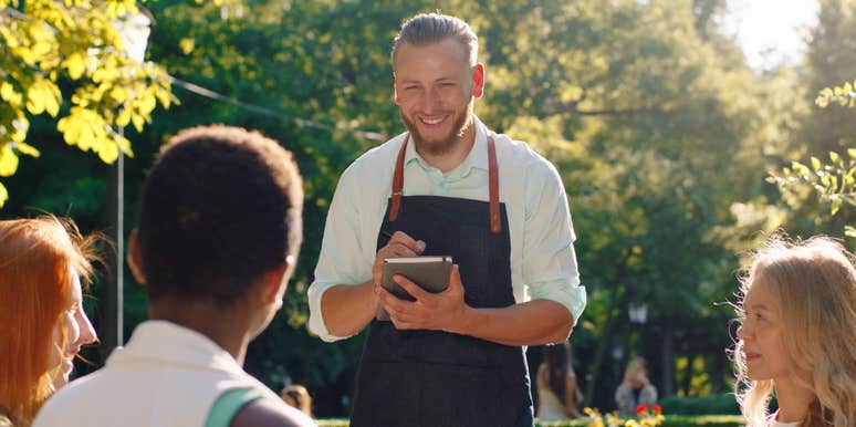 Server about to disappear after taking customer's order