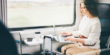 Woman on train annoyed at other passenger