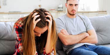 Woman telling spouse she cheated on him
