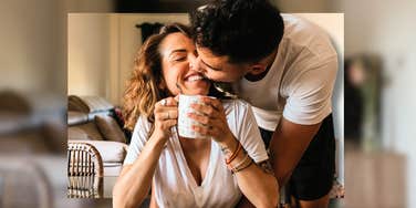 Couple embracing each other in the morning, bringing butterflies back into relationship