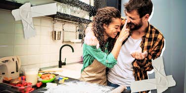 Couple baking together, necessary ingredients for growing a super romantic marriage