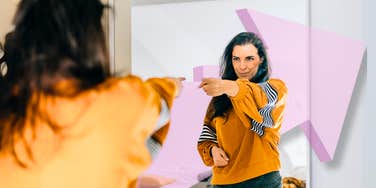 Confident woman, being promoted at work