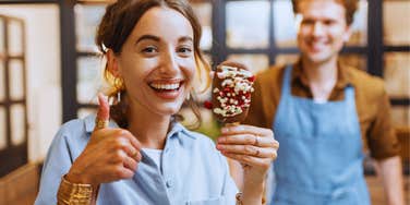 Woman secretly loves her boyfriends 'cheesy' relationship gestures.