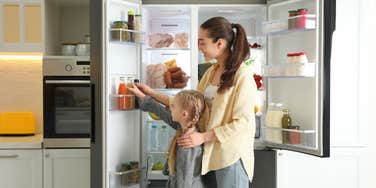 Gummy bear mom with a fully stocked fridge