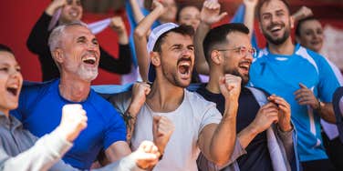 Football fans chanting