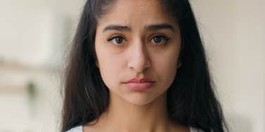 Young woman looking sad and upset