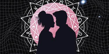 silhouette of couple in front of zodiac signs relationship tested november 4-10, 2024