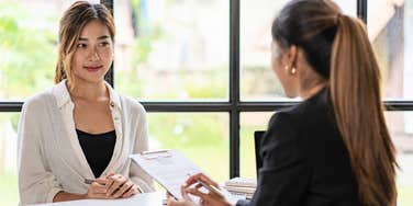 woman having a job interview