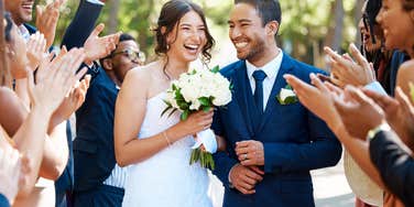 Bride and groom at wedding